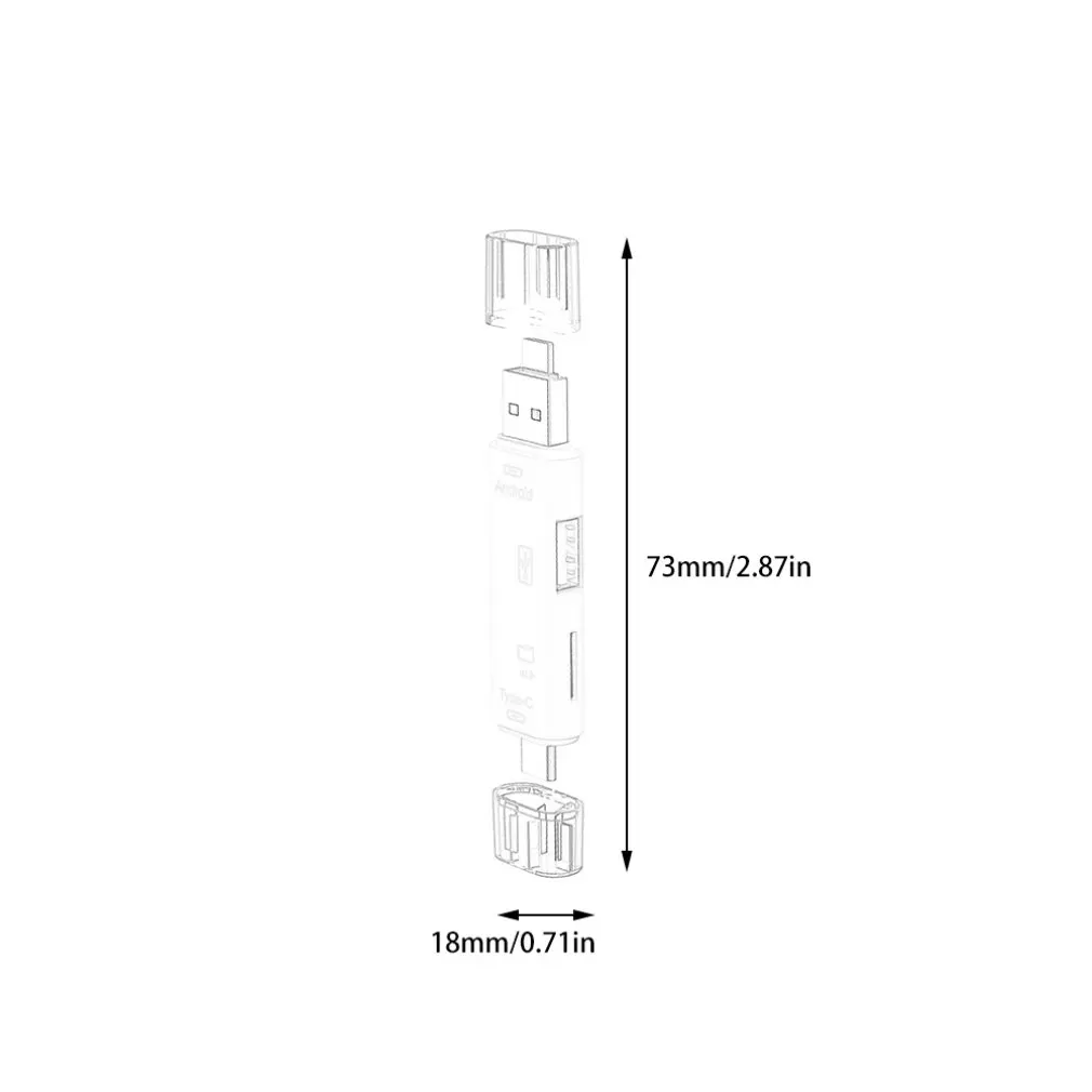 5 в 1 тип-c кардридер Micro usb type-C OTG флэш-накопитель адаптер разъем Высокоскоростной TF OTG считыватель карт памяти