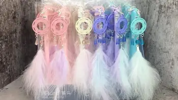 

cute color feather net pendant gel pen cartoon neutral pen student prize office black ink write pen promotion gift pen 36pc/lot