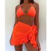 2021 New Women Chiffon Swimwear Pareo Scarf Bikini Cover-Ups Wrap Kaftan Sarong Beach Sexy Skirts 9 Color Swimsuit Cover-Ups 5