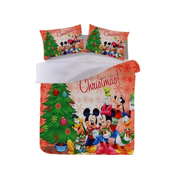 

Mickey Minnie Bedding Set Christmas Duvet Cover Pillowcase Home Textile Adult Children Gift Queen King Size Bed Set Cover Bed