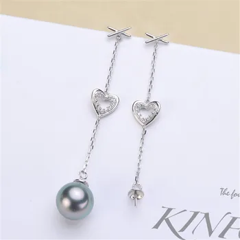 

NEW ARRIVAL 925 Sterling Silver Earrings Mountings Findings Settings Jewelry Parts Fittings Accessories for Pearls Beads Stones