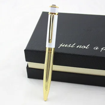 

high quality Luxury Gold Rollerball Pen with Diamond Smooth Metal Ballpoint Pen for Student School Supplies Free Shipping