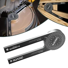 Regla de medición de ángulo Horizontal, herramienta de lectura precisa, transportador de aleación de aluminio, 1/4 pulgadas de espesor, para carpintería, 360