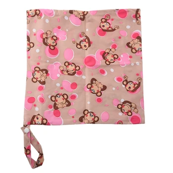

Baby Toddler Waterproof Zipper Reusable Cloth Diaper Bag Monkey Pattern