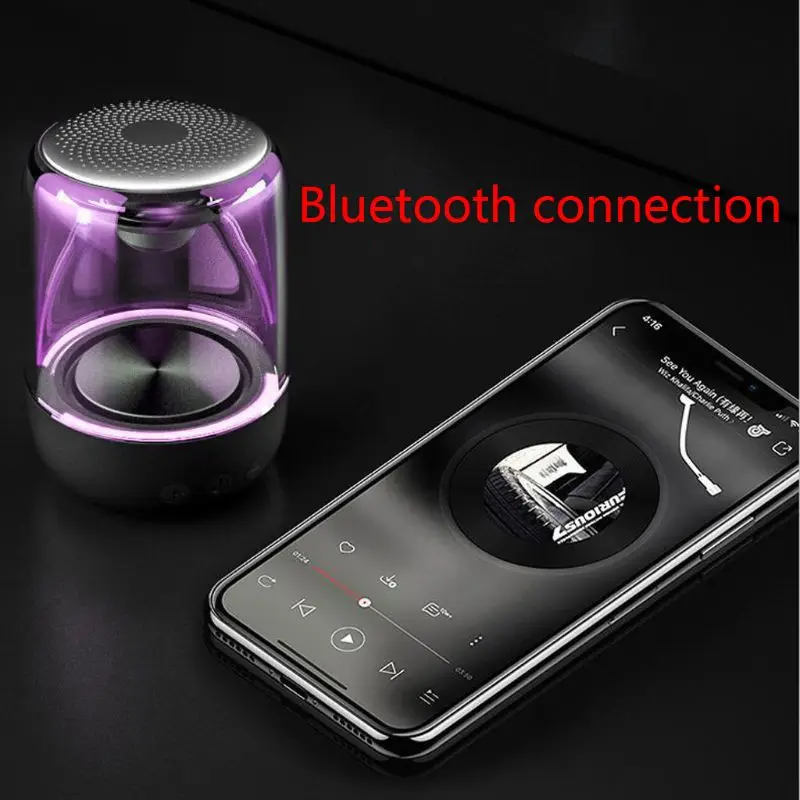 Мини Портативный светодиодный Bluetooth динамик ночник изменение беспроводной стерео Bluetooth 5,0 динамик сабвуфер