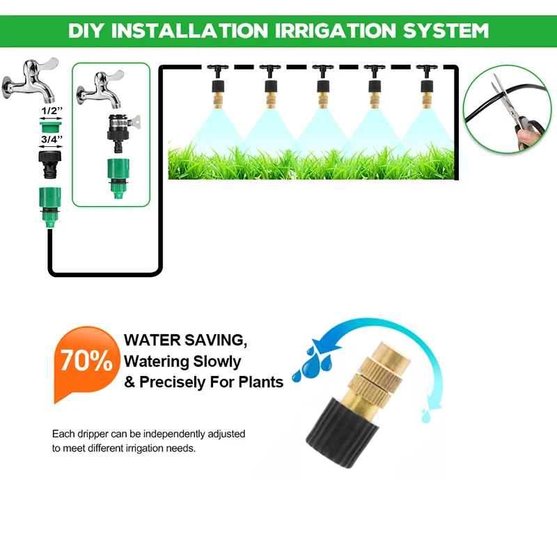 Garden Watering system Automatic Irrigation Spray Sprinkler System Garden Potted Drip Irrigation Kit Spray cooling kit - 2