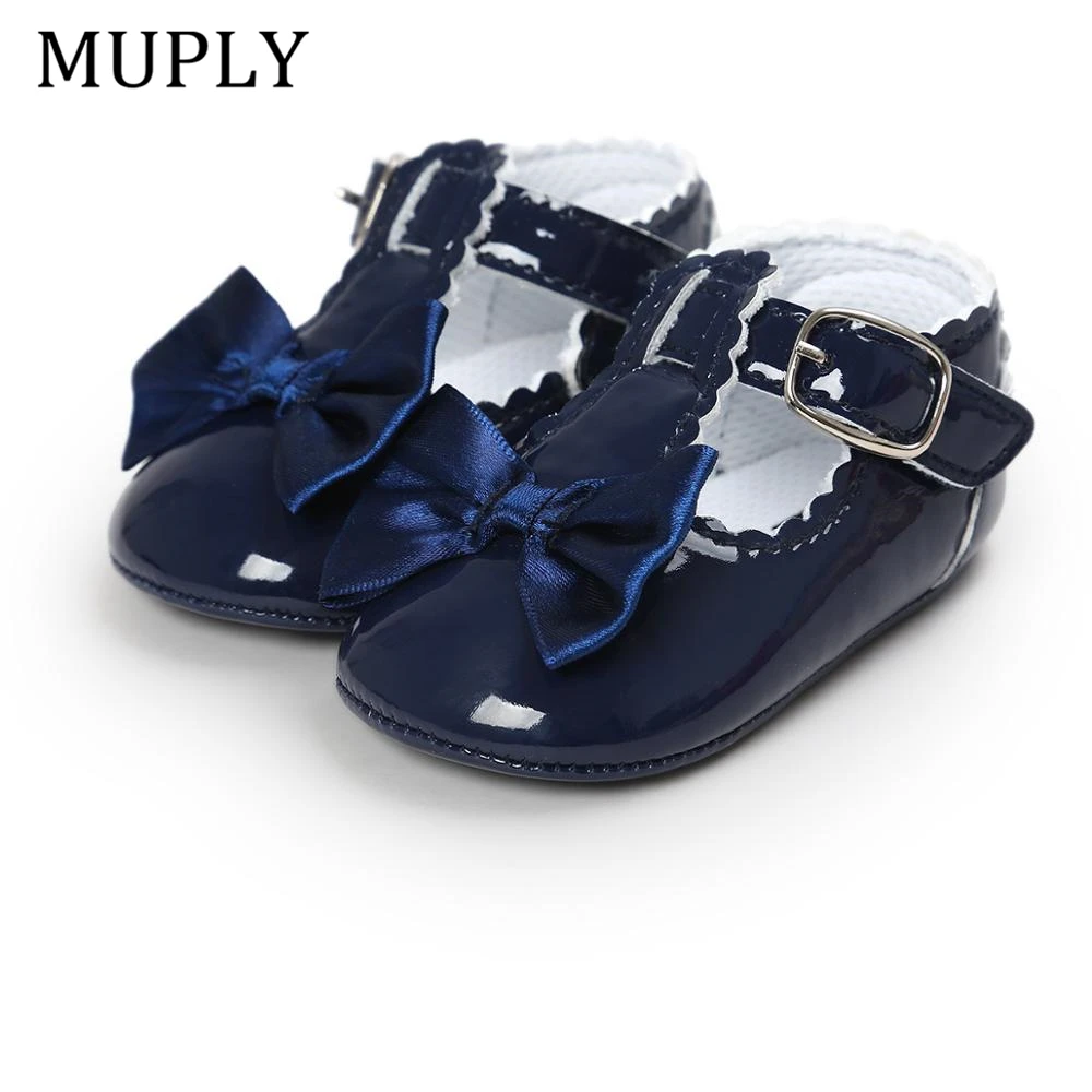 Newborn Baby Girls Shoes PU leather Buckle First Walkers Big Bow Summer Princess Shoes Party Wedding Baby Girl Shoes 2