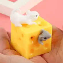 

Cartoon Mouse Cheese Children Squeeze Decompression Doll Prank Relief Vent Toy
