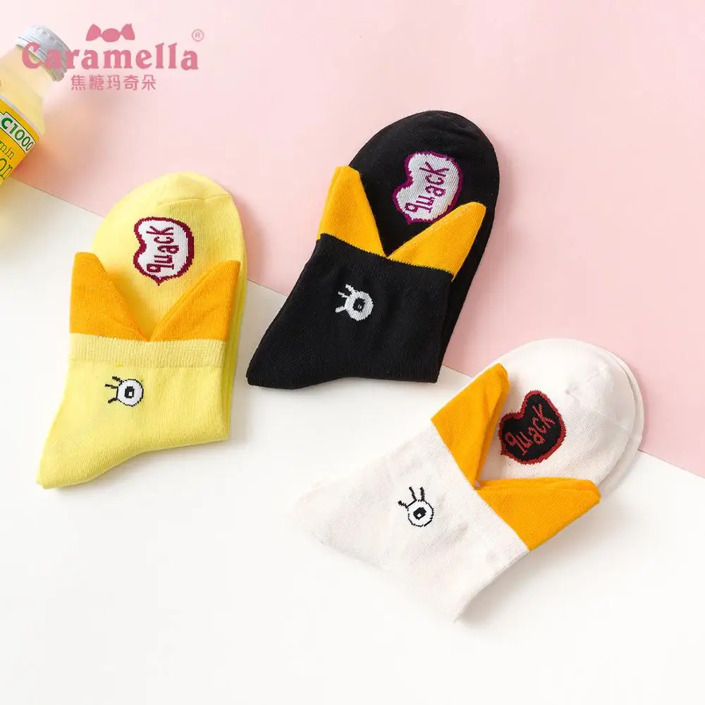 Женские кавайные носки Caramella уличные короткие с мультяшным рисунком для девочек