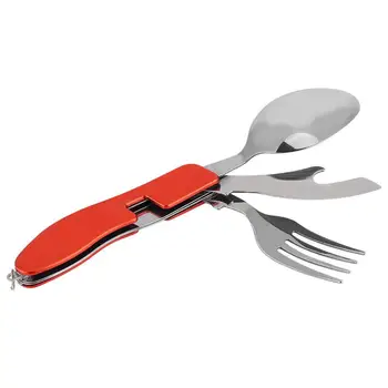 

Outdoor Multi Function Fork Knife Tablewear Tools Stainless Steel Portable 6 in 1 Folding Fork Knife for Camping Picnic Travel