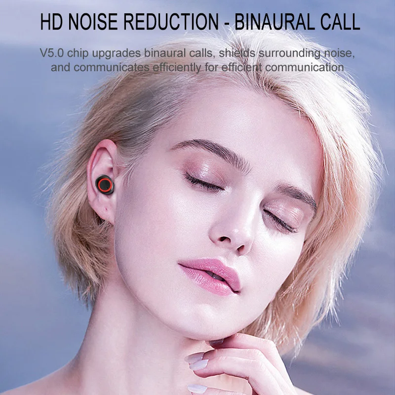 TWS 5 0 Bluetooth Wireless Earphone Sports Waterproof Sports Headset Touch Control Music Earbuds Headphones For Xiaomi Phone