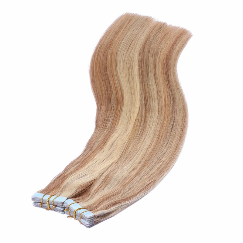 P27/613 Ombre Human Hair Tape In Extensions Mongolian 20inch 2.5g/pcs Seamless Skin Weft PU Straight 100% Remy Hair Extensions