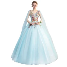 Пышные сезон: весна–лето Quinceanera платья с накидкой для девочек Бальные платья Quinceanera платья для женщин vestido 15 anos; сезон лето милое бальное платье платья для выпускного вечера