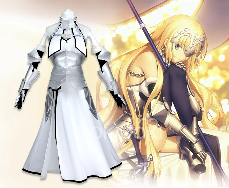 DokiDoki-R, игра Fate/Grand Order, Жанна д 'Арк, костюм для косплея, Fate cosplay Joan of Arc, белый костюм на Хэллоуин