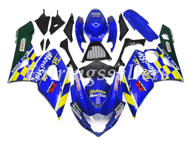 

Injection Molding New ABS Motorcycle Fairings kit Fit For Suzuki GSX-R1000 2005 2006 K5 gsxr 1000 Fairings MoviStar Blue Yellow