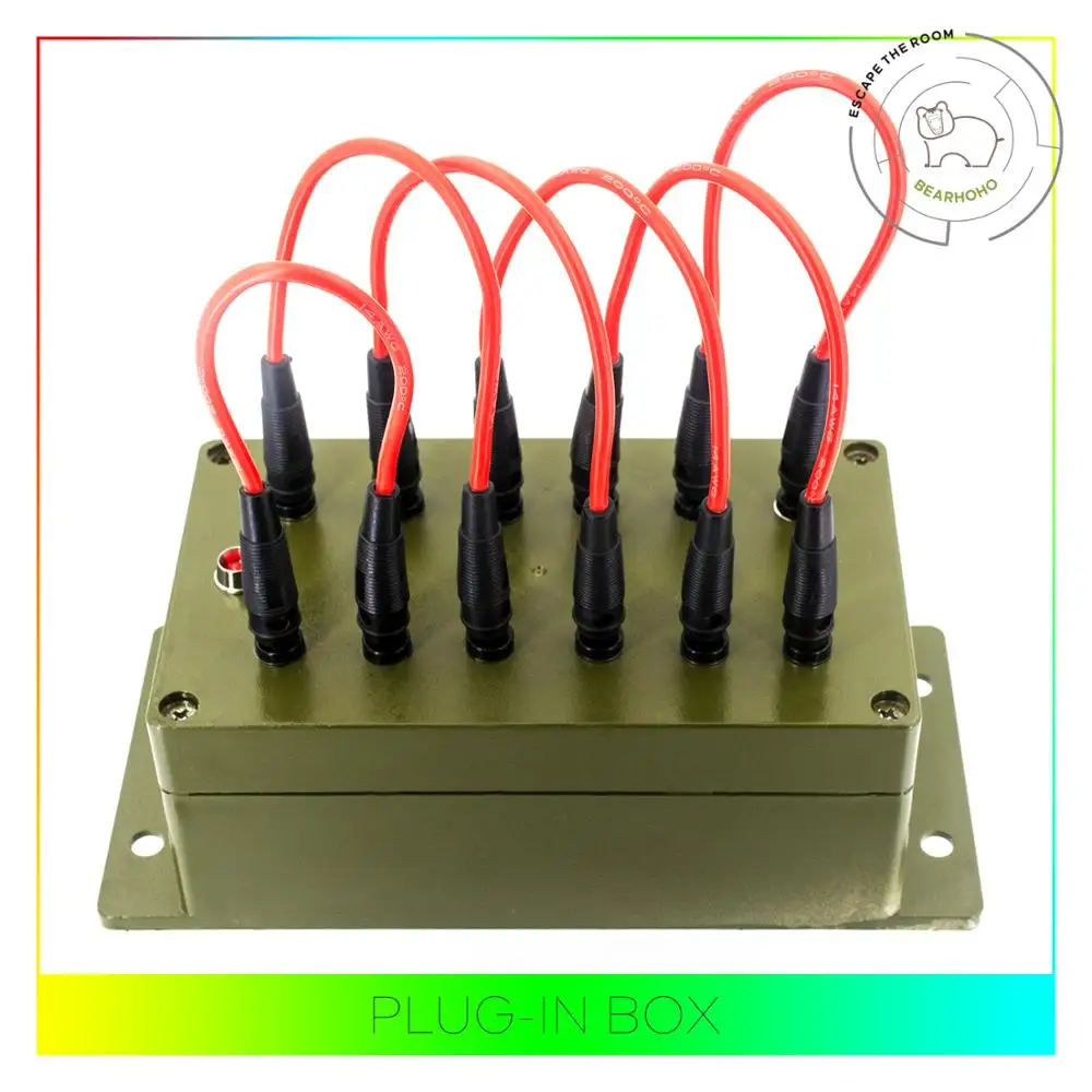 Escape Room Prop Plug In Box Takagism Game Props Wires are Inserted into the Right Sockets to Unlock Adventure Secret Game Prop
