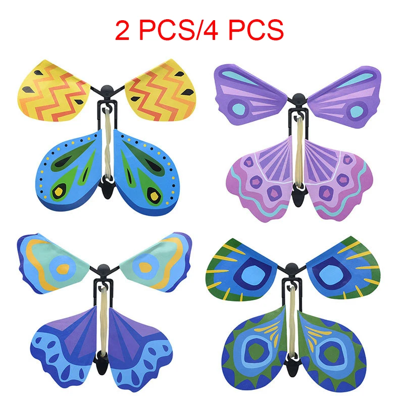 

4pcs Funny Creative Magic Props Children's Toys Flying Butterfliesnew