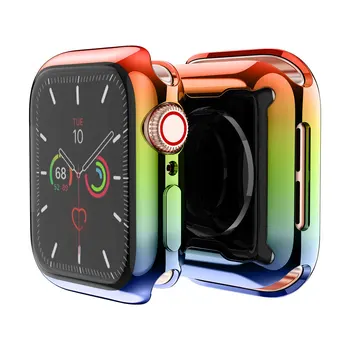 

Screen Protective Case for Apple Watch Series 6 SE 5/4/3 Iwatch TPU Plating Gradient Color Cover 38 42 44 40mm Watch Case