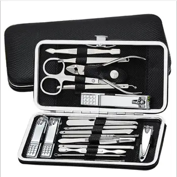 

18 Pcs Stainless Steel Beauty Manicure Set Nail Care Tools Manicure Nail Clippers Set Professional Grooming Kits