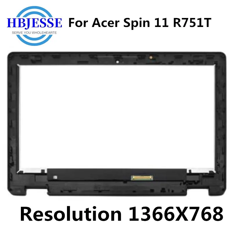 

11.6'' LED Touch screen Digitizer+Frame Display Assembly B116XAB01.4 For Acer Spin Chromebook R751T-C4XP 1366x768