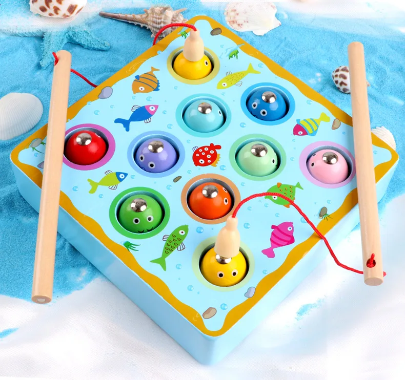 

Children Wood Magnetic Kids Fishing Toys 1-2-3 Early Education Two Baby Boy a Year of Age ENLIGHTEN GIRL'S Educational