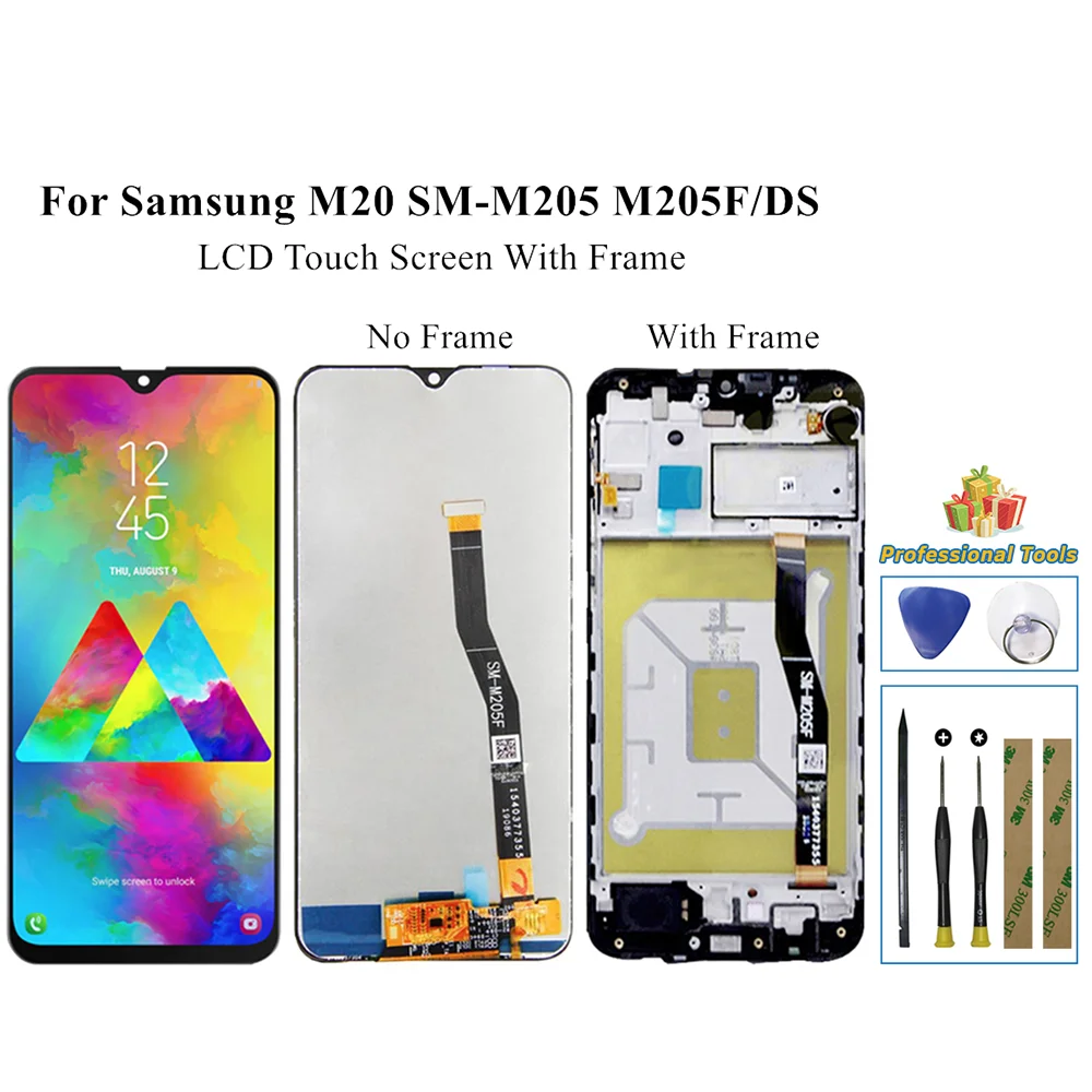 Для Samsung Galaxy M20 M205 M205F SM-M205F/DS M205G/DS M205M/DS Оригинальный ЖК-дисплей сенсорный экран