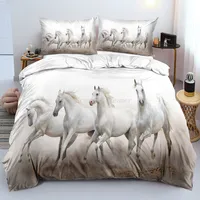 Horses Printed Duvet Cover Set Twin Full Queen King Bedding Comforter Bedspread Soft Quilt Cover Pillowcase Animals Home Textile 6