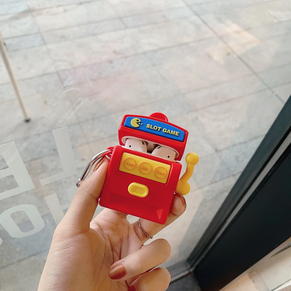 Мягкий чехол для наушников Airpods 2 с мультяшным 3D разъемом Anpanman для игр, для AirPods 1 2, силиконовая крышка для bluetooth-гарнитуры с крючком
