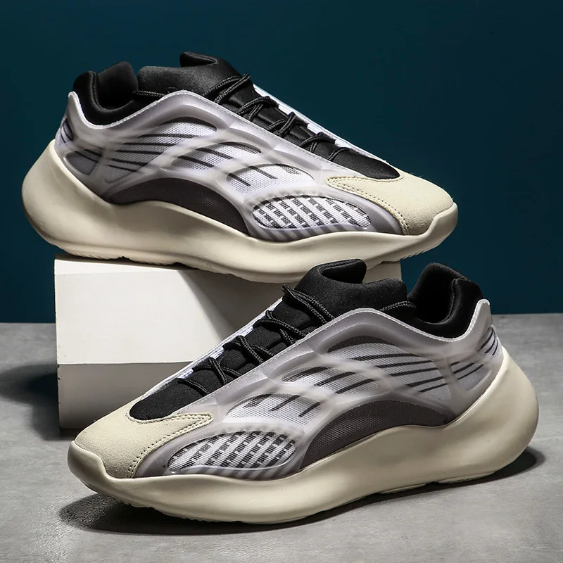 

2020 Mesh Men Causal Shoes Male Spring Men Casual Lightweight Shoes Sneakers Lace-up Flats Breathable 700 V3 Sapato Masculino