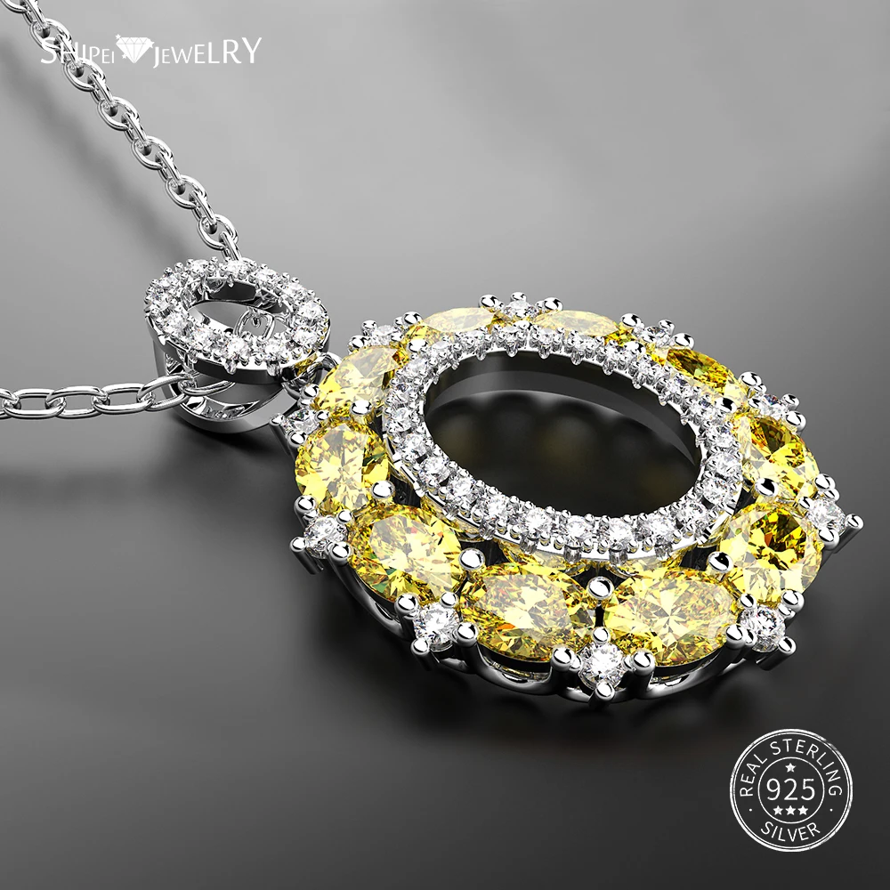 Женское ожерелье из серебра 100% пробы с овальным сапфиром|Ожерелья| |