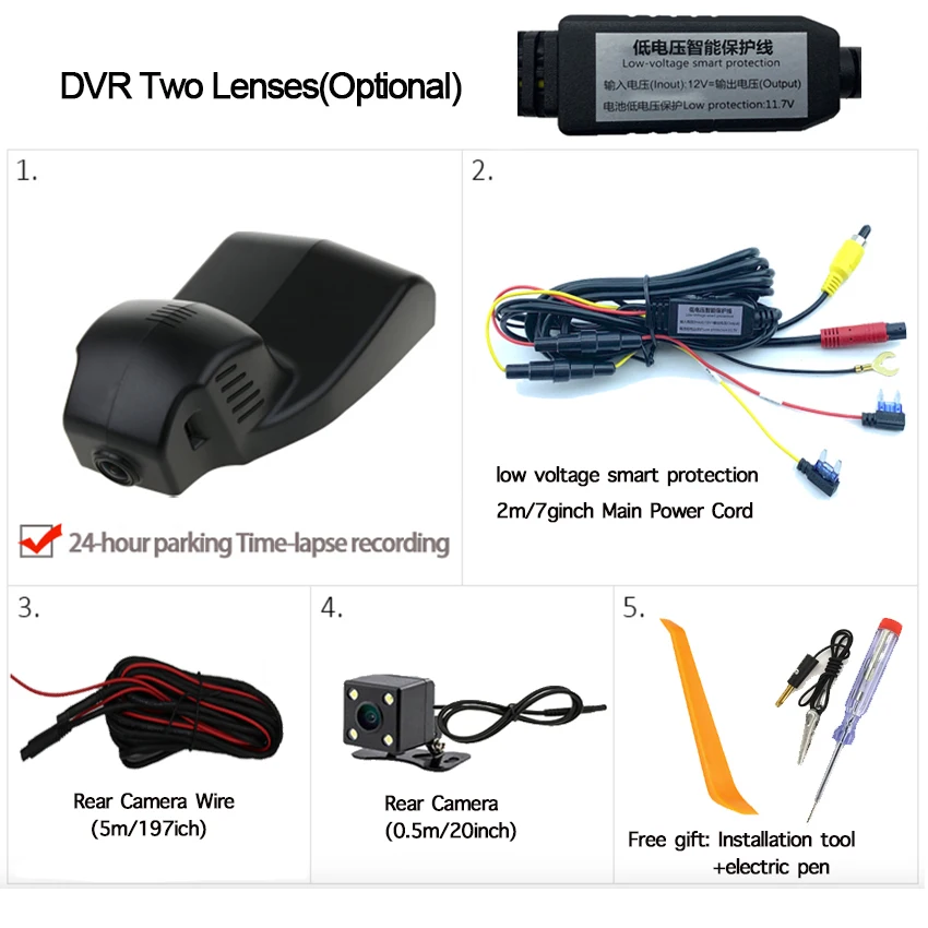 5 Car DVR Wifi Video Recorder Dash Cam Camera For BMW X1 X5 Deluxe M135i 2015 2016 Novatek 96658 HD 1080P Dash Cam CCD HD