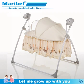 

Newborn rocking bed with music baby electric cradle sleep basket shake bed 0-24 monthbaby intelligent sleep swing bed free shipp