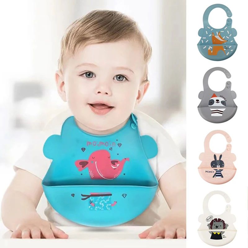 Unisex Waterproof Great Baby Gifts Blue&Mint ARRNEW Set of 2 Super Light Silicone Baby Bibs BPA Free Bib for Baby Girl and Baby Boy 