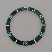 Новые 38 мм полностью светящиеся черные высококачественные керамические вставки для суб дайверов мужские часы