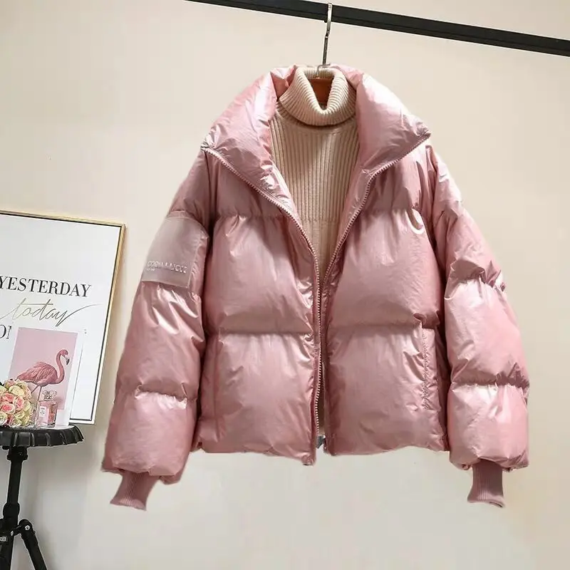 No hat pink Женская зимняя куртка с воротником из натурального Лисьего меха, женский свободный короткий пуховик, куртка на белом утином пуху, плотный теплый пуховик - Цвет: No hat pink