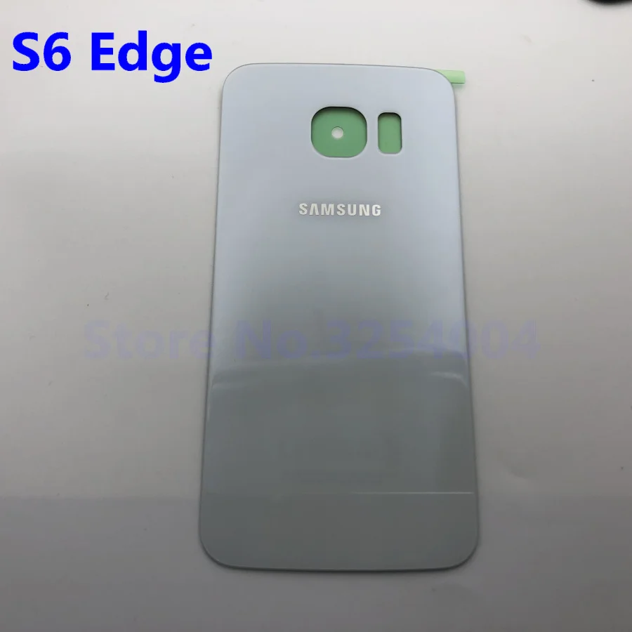 S6 Edge White Заднее стекло для samsung Galaxy S6 Edge G925 G925F G925P G925A G9250 запасная задняя крышка для корпуса - Цвет: S6 Edge White
