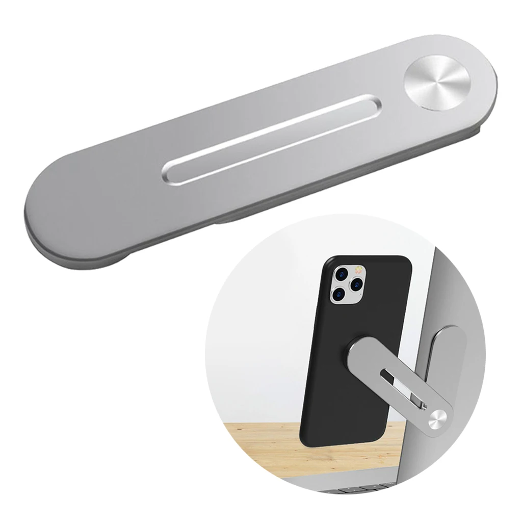 Clip on Monitor Laptop Side Mount Magnetic Cellphone Phone Stand Holder Expansion Bracket Flat Slim