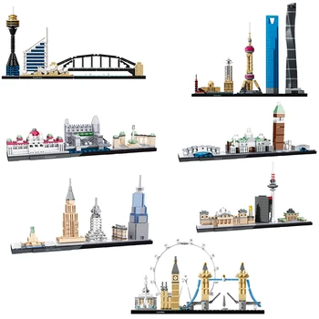 

2019 City House Shanghai London Berlin Venice Street View Creator Urban Architecture Model Building Blocks Children's Toys Gifts