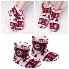 1 пара; рождественские сапоги с рисунком оленя; носки из кораллового флиса с принтом; Теплая обувь для взрослых