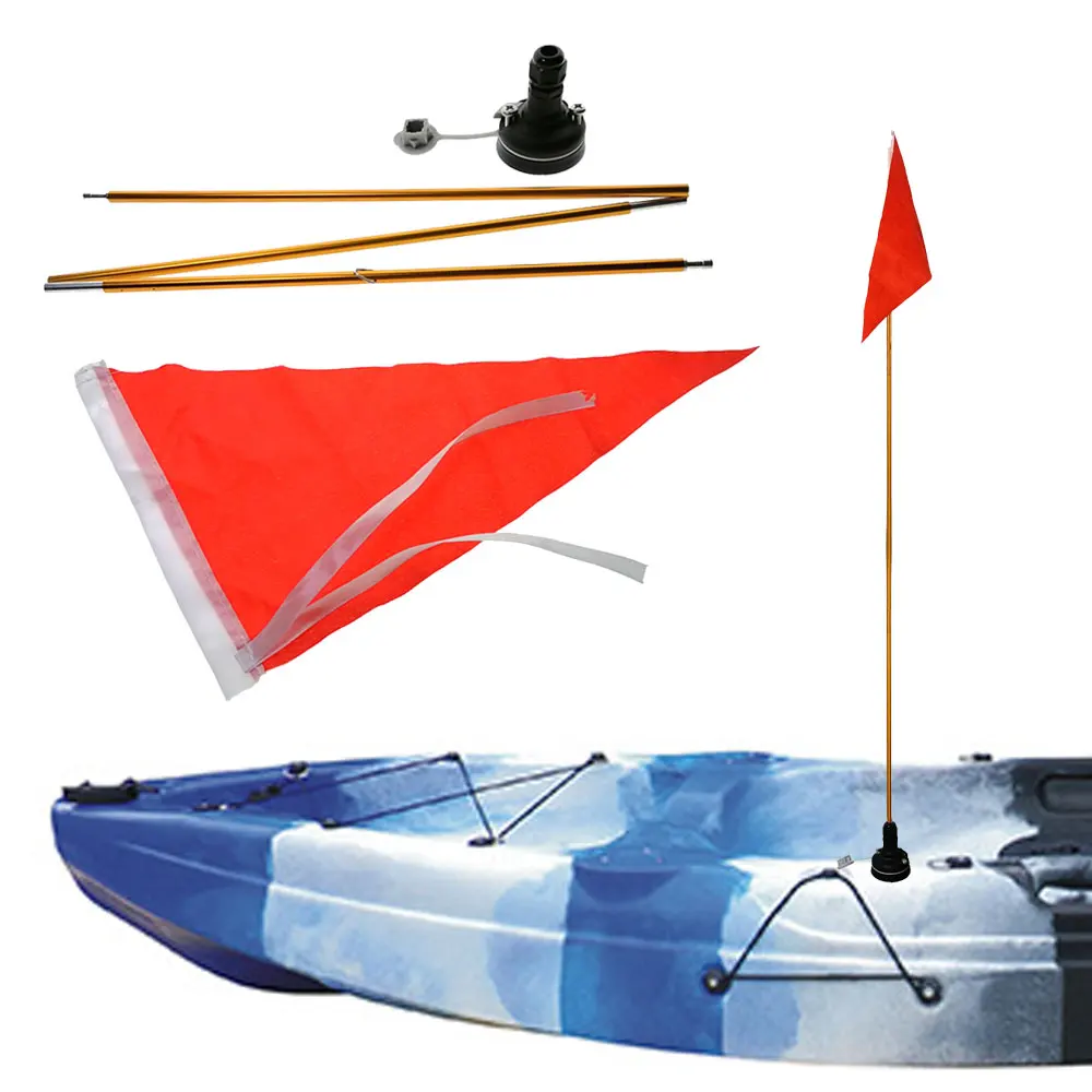 Kayak Canoe Towing Flag Paddle board Travel Safety Free Reflective Ship F5L2 