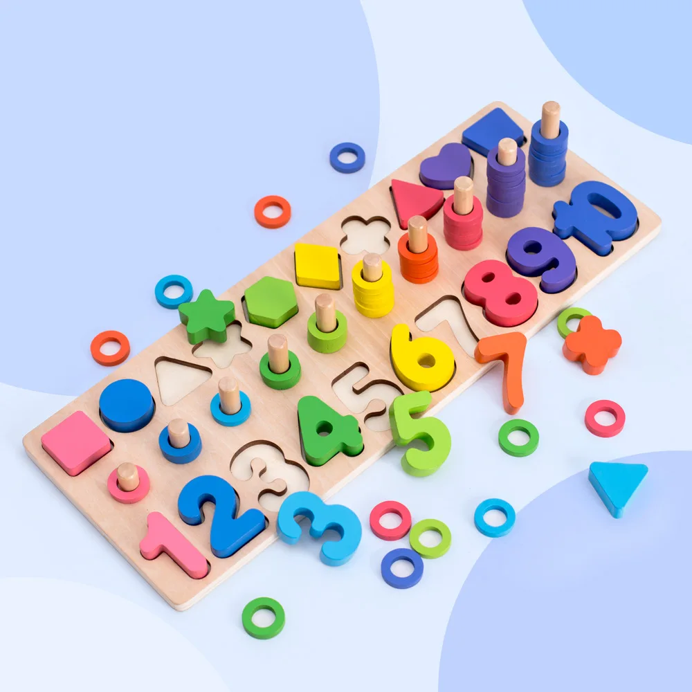 Дошкольные деревянные Обучающие игрушки Монтессори граф цифровой формы соответствия Математика для раннего развития игрушки для детей подарок
