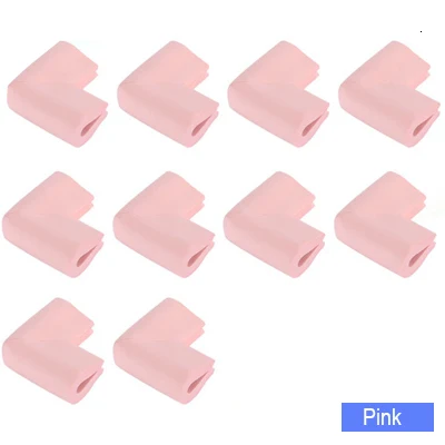 Pink 10 шт./лот, защита для детей, защита края, u-образная форма, стеклянный стол, Угловой протектор для детей, плотный дизайн, мягкие уголки из пены - Цвет: Pink