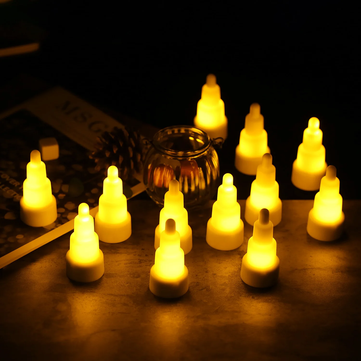 12Pcs/set LED Candle Light Rechargeable Tealight Candles Flameless Wireless Lights for Christmas Wedding Party Gift |