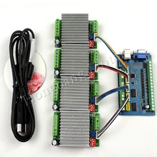 MACH3 USB CNC 5 оси 100 кГц Гладкий Степпер контроль движения карты breakout board+ 4 шт. TB6600 1 Ось 4.5A Драйвер шагового двигателя плата