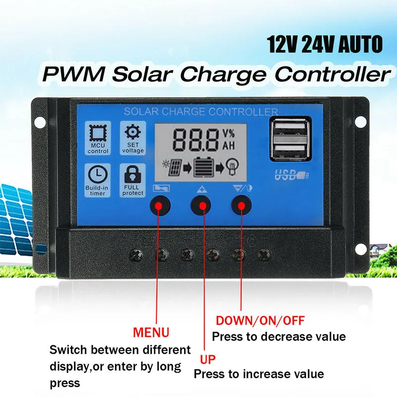 MPPT солнечный 10A-100A lcd MPPT солнечный заряд открытый MPPT контроллер регулятор CE