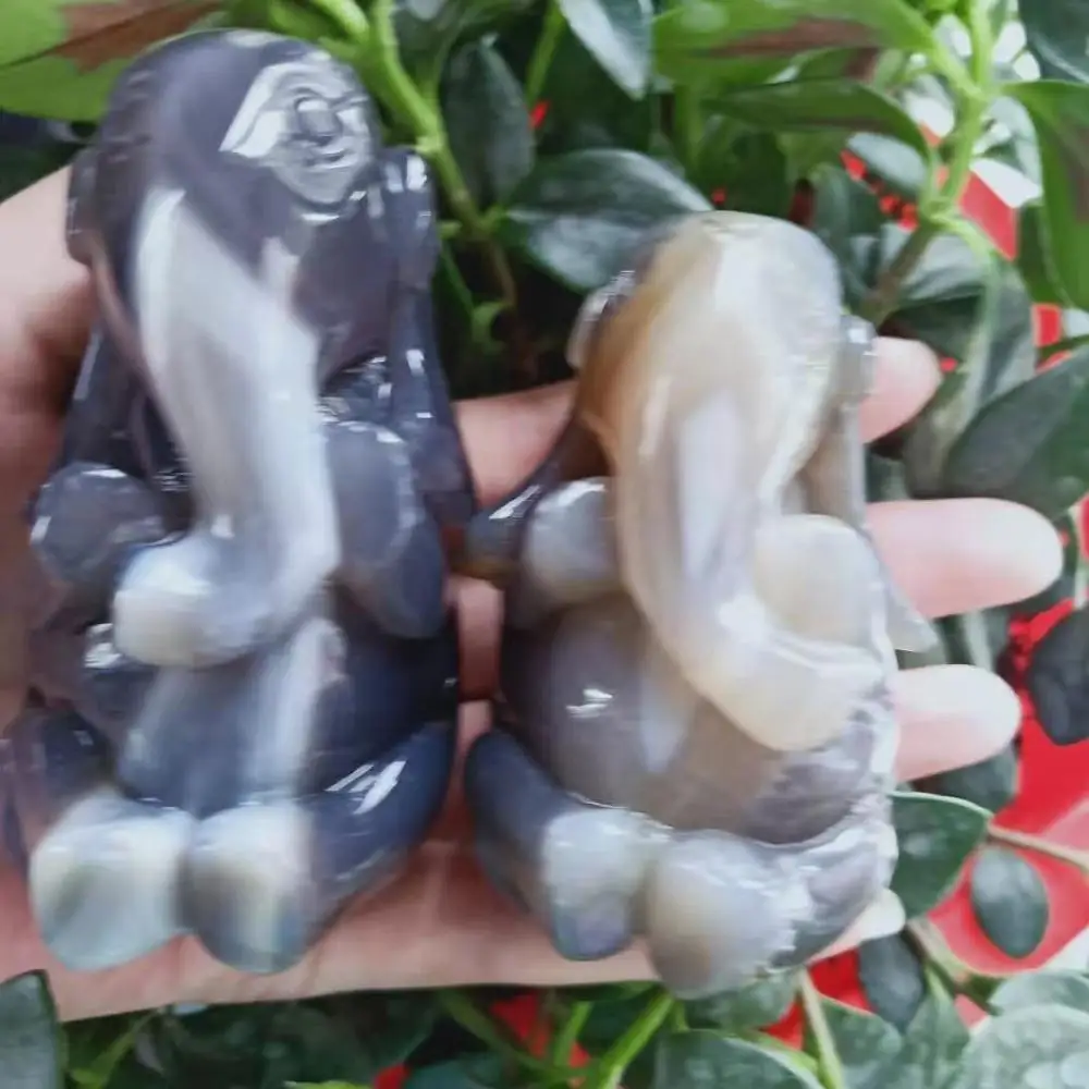 Высокое качество 4 дюйма Агат геоде в форме слона Кристалл реалистичные милые животные ручная полировка для подарка и домашнего декора WYQ