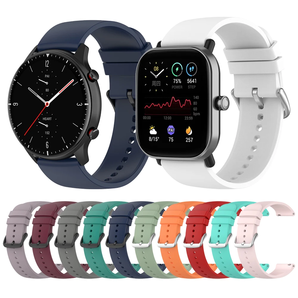 

Official style Strap For Huami Amazfit GTR 2 2e/Stratos 3 Sports Silicone Wristband For Amazfit GTS 2 mini Bip U S Band Bracelet