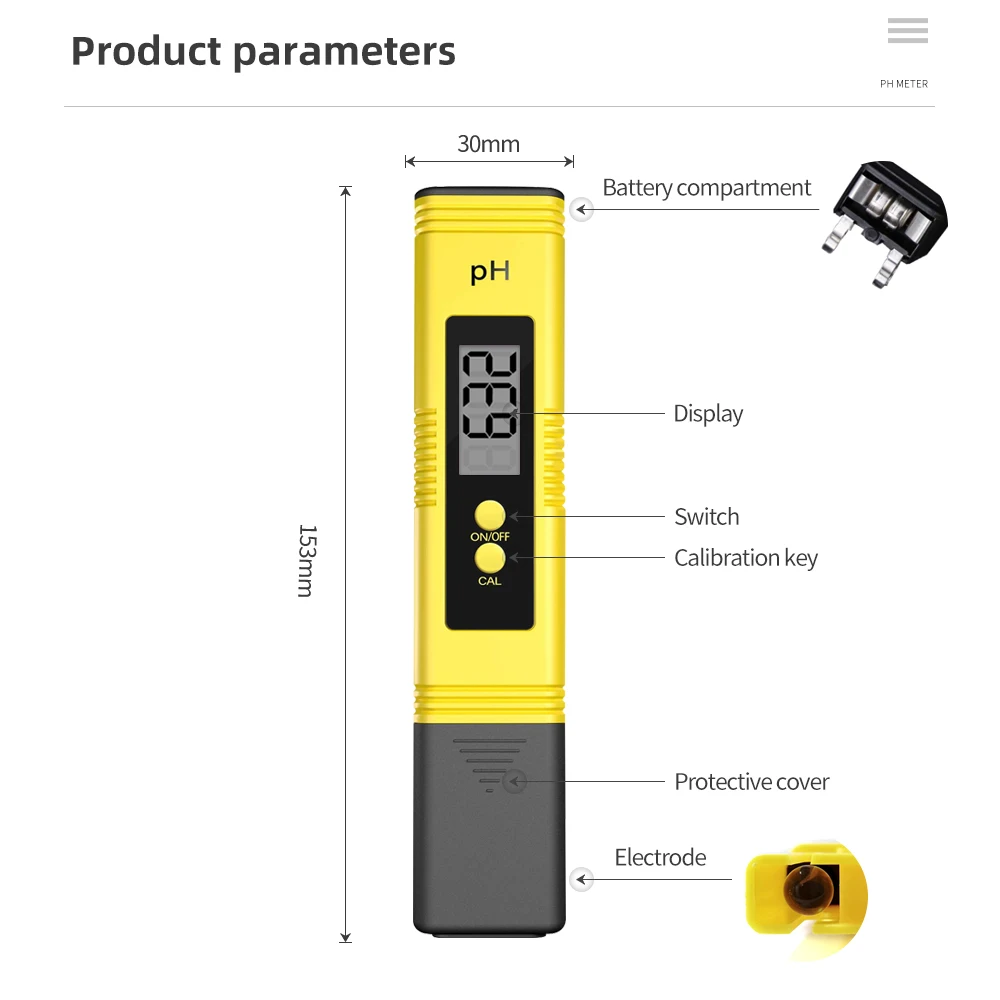 TDS  PH  0.01 PH    ׽, 0-14 PH LCD PPM ׽  , 0-9990ppm