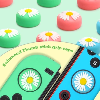

Nintend Switch Daisy Pattern Joystick Joycon Caps Cute Controller Button Cover Pink Analog Thumb Grip Cases For Nintendo Switch