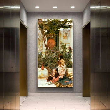 

Citon Canvas oil painting John William Waterhouse《The Toilet, 1889》Artwork Poster Picture Modern Wall Art decor Home Decoration